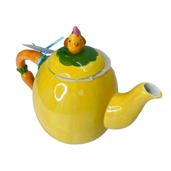 Blue Sky Clayworks Hello Kitty Easter Bunny Carrot Eggs Spring Teapot Garden - Picture 6 of 9